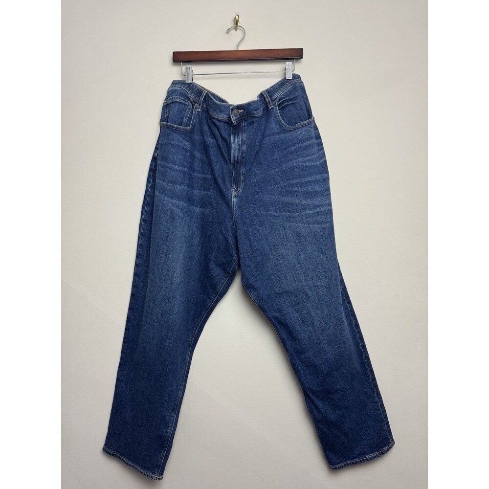American Eagle Womens Mom Jean Plus Size 20 Dark Wash Cotton Stretch Blue